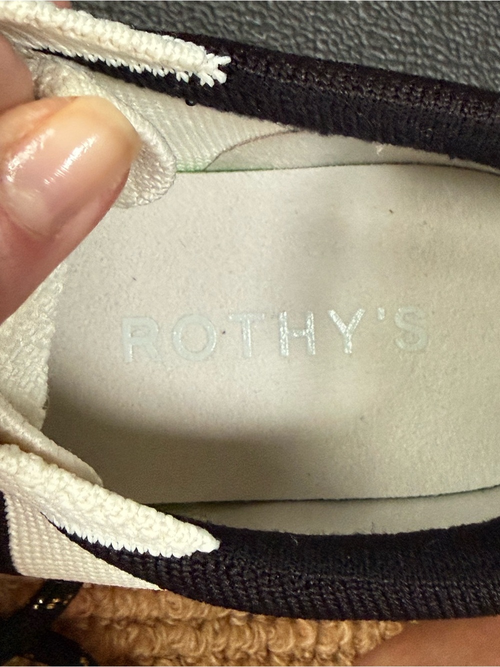 NWOT Rothy's The Women's RS02 White Canvas Sneakers with Black Trim size 7 - Picture 11 of 12
